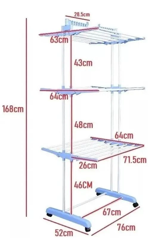 TENDEDERO COLGADOR PLEGABLE DE 3 NIVELES PARA ROPA - 10