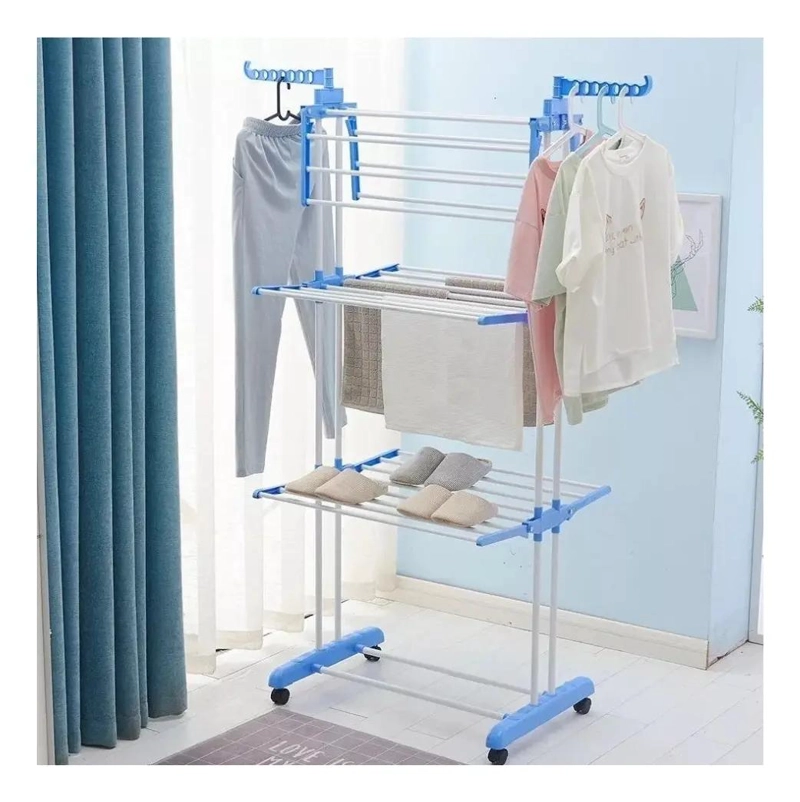 TENDEDERO COLGADOR PLEGABLE DE 3 NIVELES PARA ROPA - 6