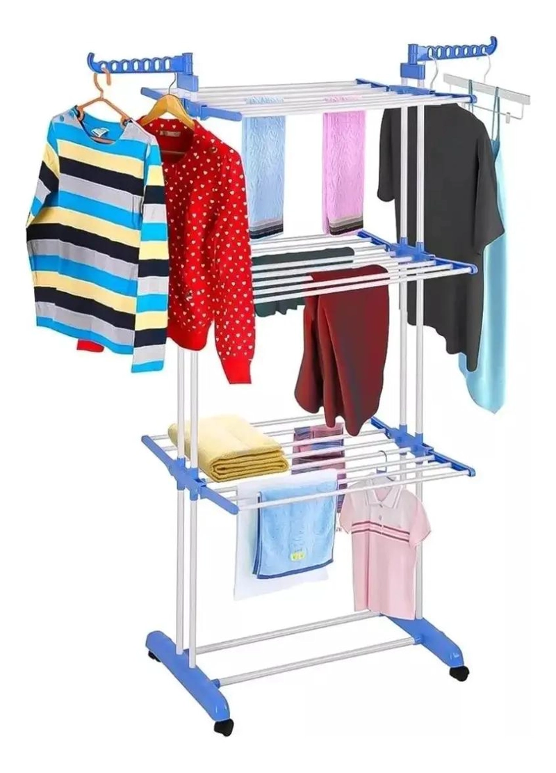 TENDEDERO COLGADOR PLEGABLE DE 3 NIVELES PARA ROPA - 7