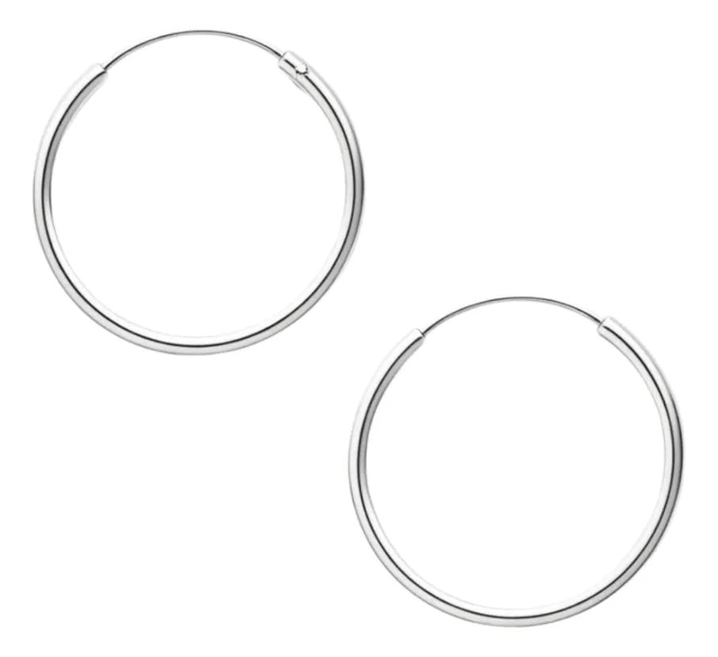 AROS DE PLATA LEY 925 20MM DISEÑO MINIMALISTA ELEGANTE - 1