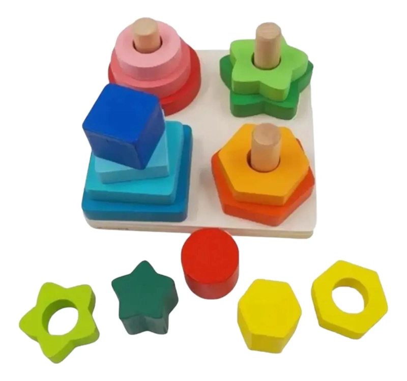 JUGUETE DE MADERA FIGURAS GEOME TRICAS PARA NIÑOS - 3