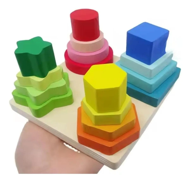 JUGUETE DE MADERA FIGURAS GEOME TRICAS PARA NIÑOS - 5