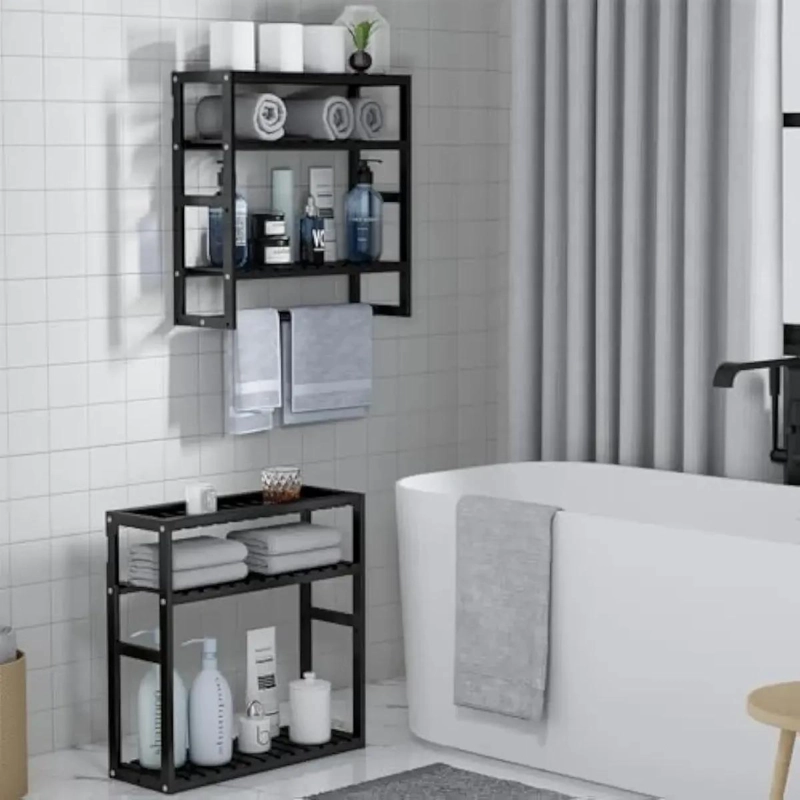 ESTANTE ORGANIZADOR DE BAÑO CON TOALLERO Y 3 NIVELES - 2
