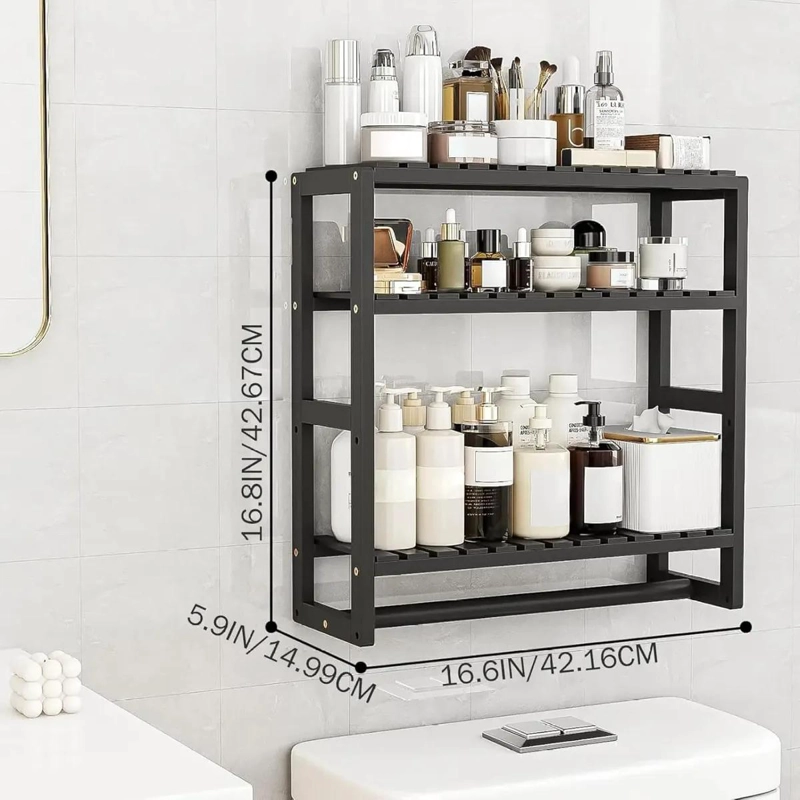 ESTANTE ORGANIZADOR DE BAÑO CON TOALLERO Y 3 NIVELES - 5