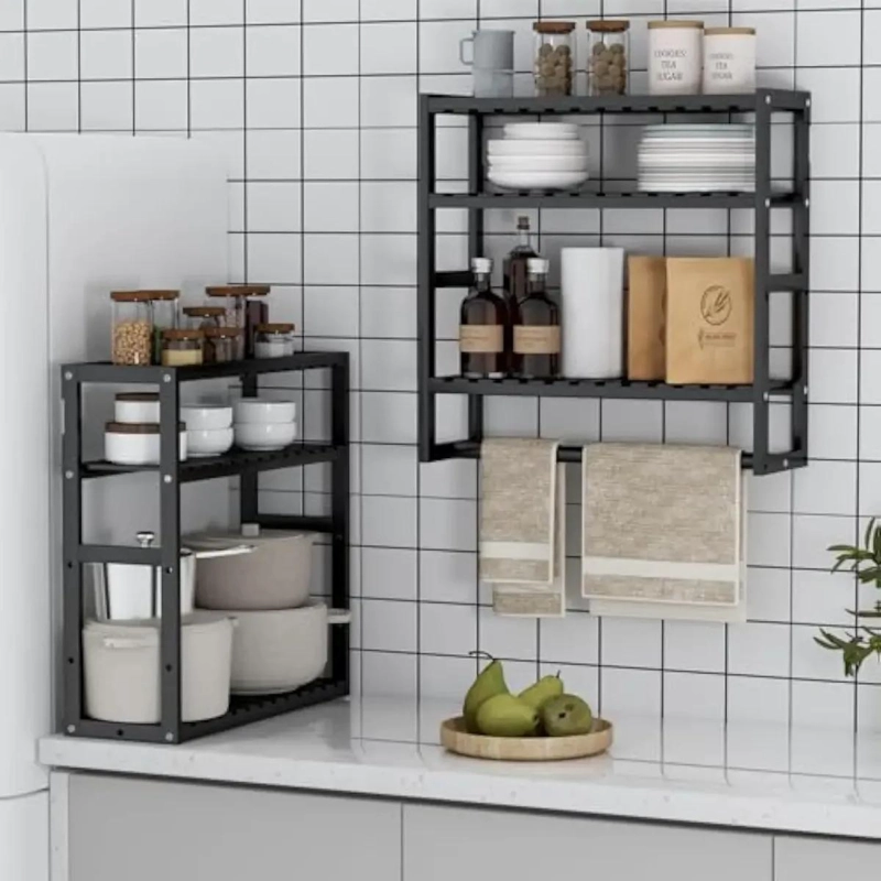 ESTANTE ORGANIZADOR DE BAÑO CON TOALLERO Y 3 NIVELES - 7