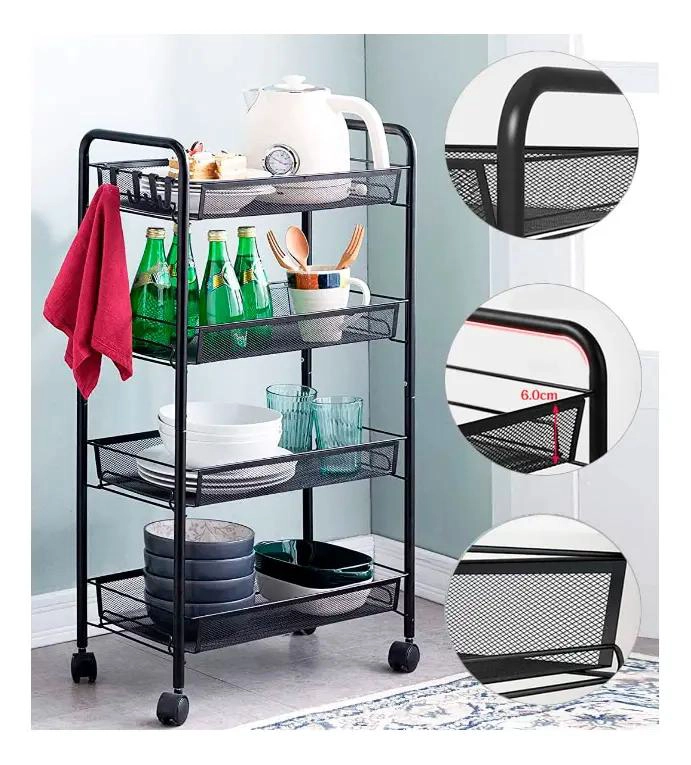 CARRITO ORGANIZADOR DE 4 NIVELES PARA COCINA Y BAÑO - 3
