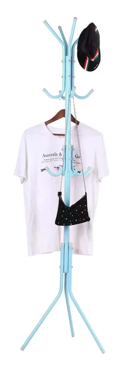COLGADOR DE METAL TRIPODE PARA ROPA Y ACCESORIOS AZUL - 1