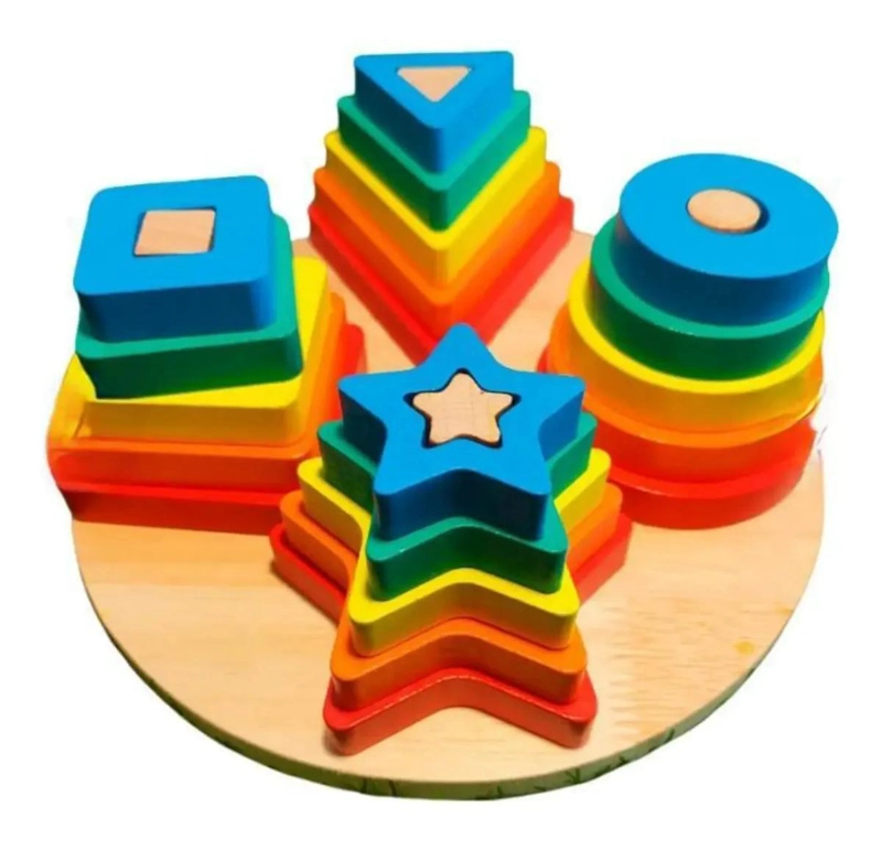 ABACO DE FIGURAS GEOME TRICAS DE MADERA PARA NIÑOS - 1
