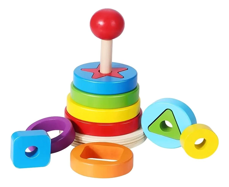 TORRE MONTESSORI APILABLE DE MADERA PARA APRENDIZAJE INFANTIL - 2