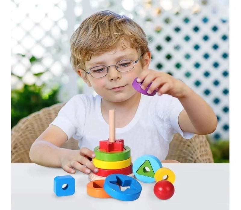TORRE MONTESSORI APILABLE DE MADERA PARA APRENDIZAJE INFANTIL - 3