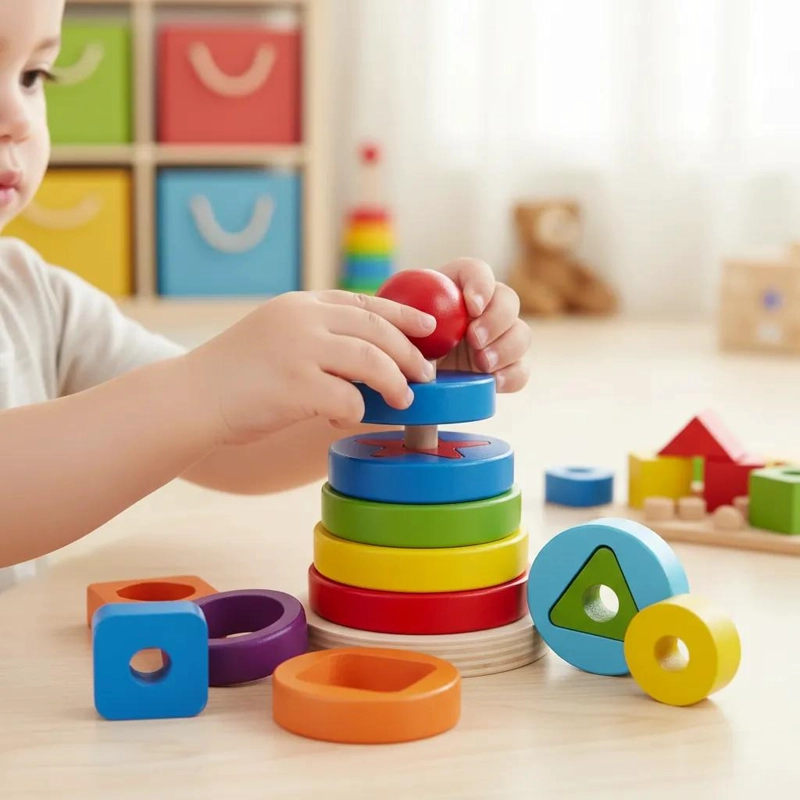 TORRE MONTESSORI APILABLE DE MADERA PARA APRENDIZAJE INFANTIL - 5