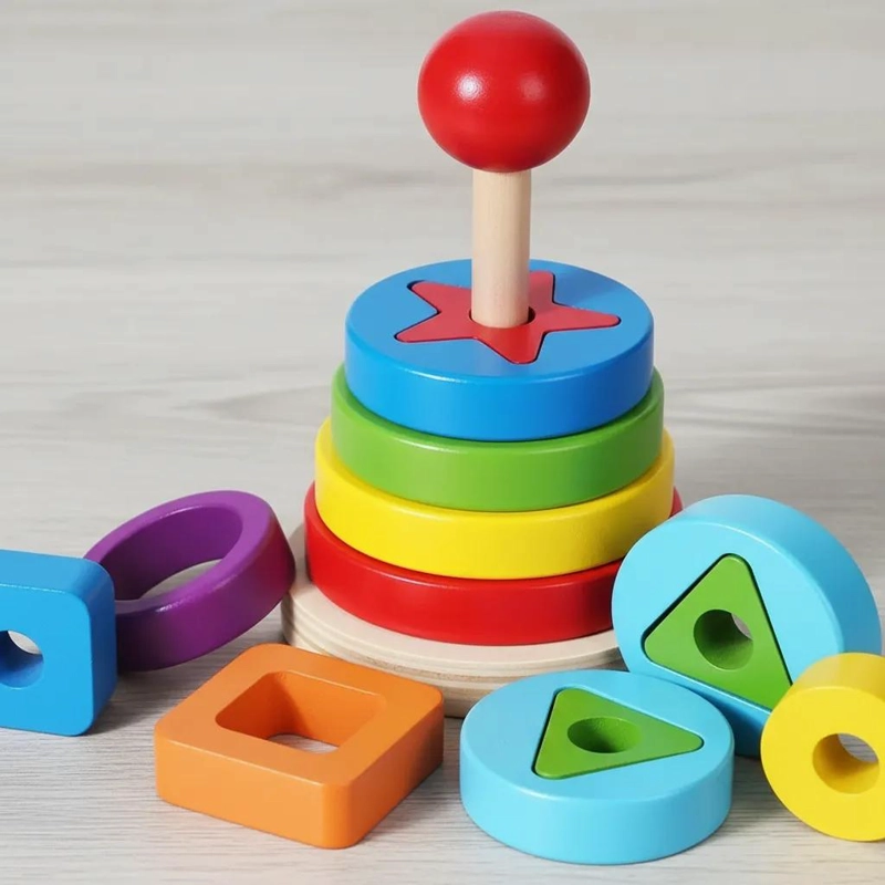 TORRE MONTESSORI APILABLE DE MADERA PARA APRENDIZAJE INFANTIL - 6