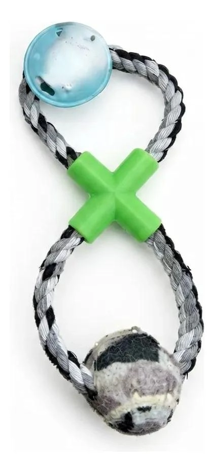 JUGUETE INTERACTIVO DE CUERDA PARA PERROS CON PELOTA - 1