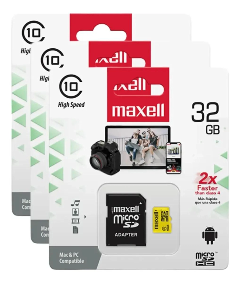 PACK DE 3 TARJETAS MICROSD DE 32GB CLASE 10 PARA ALMACENAMIENTO - 1