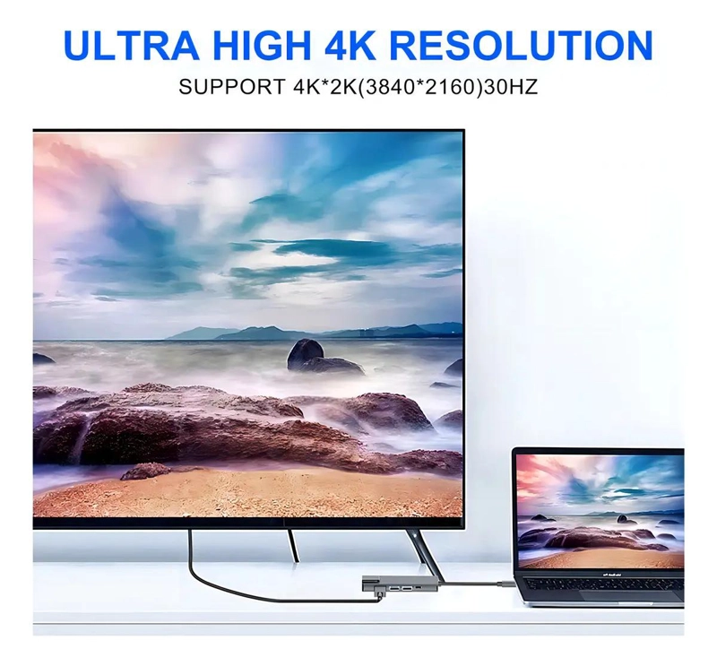 ADAPTADOR USB TIPO C 5 EN 1 CON HDMI Y LAN - 3