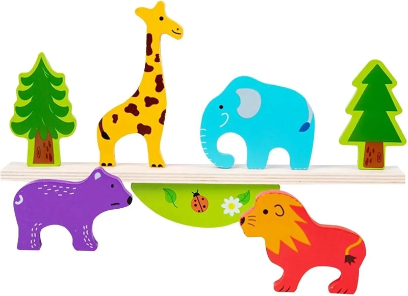 JUEGO DE APILAMIENTO DE ANIMALES DE MADERA PARA NIÑOS - 4