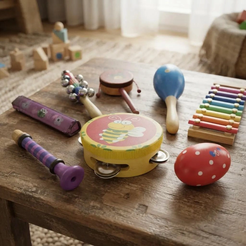 SET MUSICAL INFANTIL DE MADERA PARA DESARROLLO COGNITIVO - 2