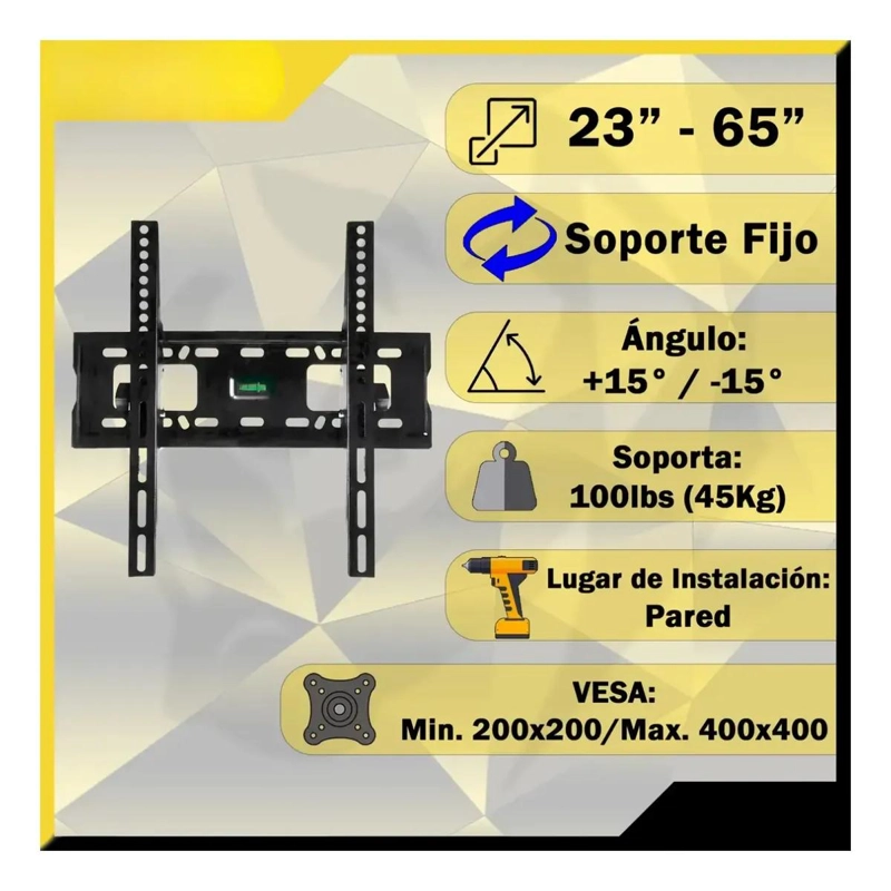 SOPORTE DE TV INCLINABLE PARA PANTALLAS DE 23 A 65 PULGADAS - 2