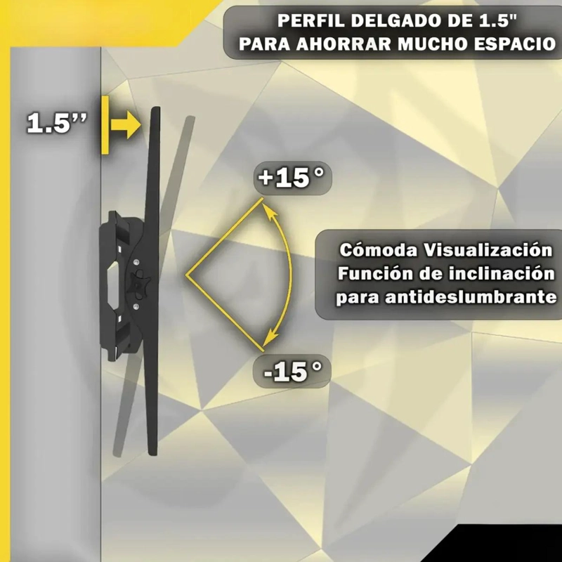 SOPORTE DE TV INCLINABLE PARA PANTALLAS DE 23 A 65 PULGADAS - 3