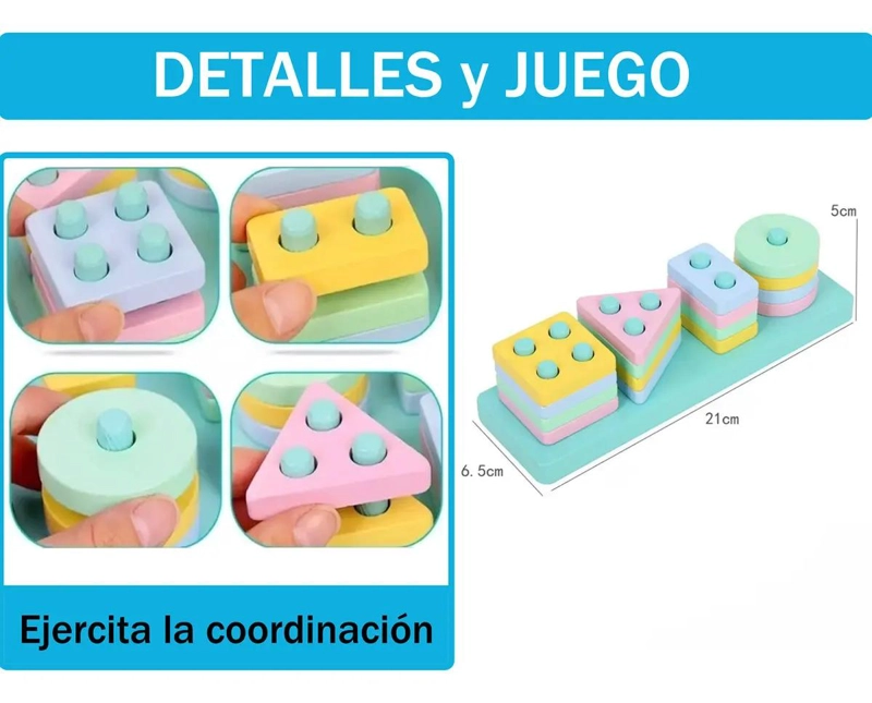 PACK DE 10 JUGUETES DIDACTICOS DE MADERA PARA NIÑOS - 8