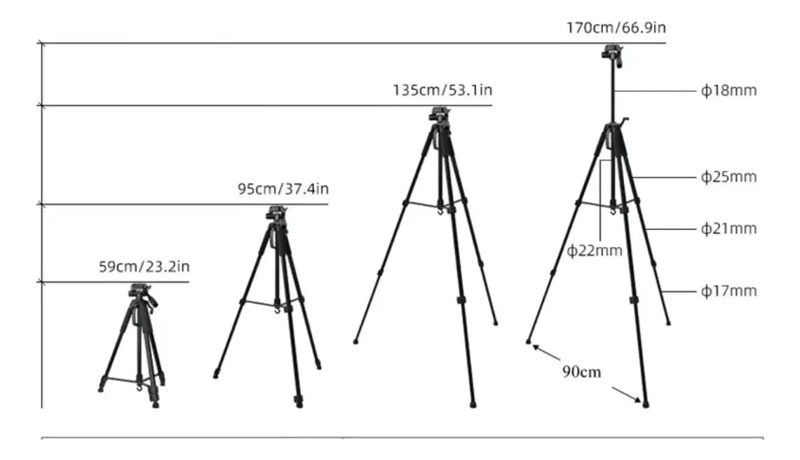 TRIPODE PORTATIL DE ALUMINIO PARA FOTOGRAFIA Y VIDEO - 5