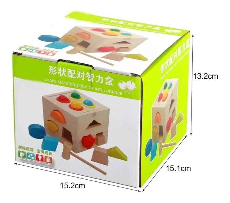 CUBO DIDACTICO DE MADERA PARA BEBE S CON FORMAS GEOME TRICAS - 5