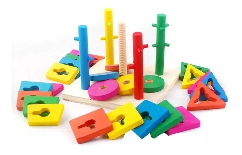 CUBO DIDACTICO DE MADERA PARA BEBE S CON FORMAS GEOME TRICAS - 7