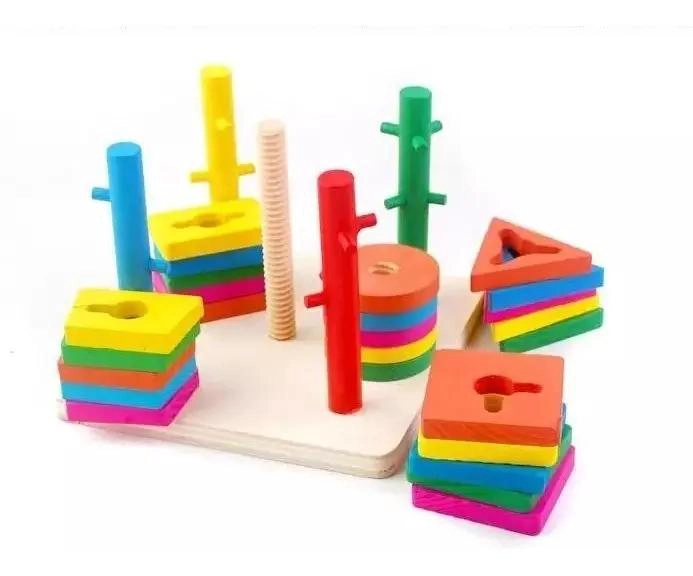 CUBO DIDACTICO DE MADERA PARA BEBE S CON FORMAS GEOME TRICAS - 8