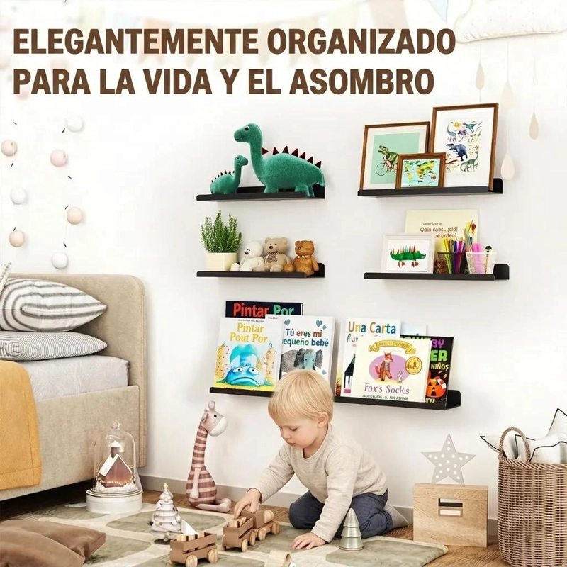 ESTANTES FLOTANTES DE ACRILICO PARA PARED EN JUEGO DE 2 - 5
