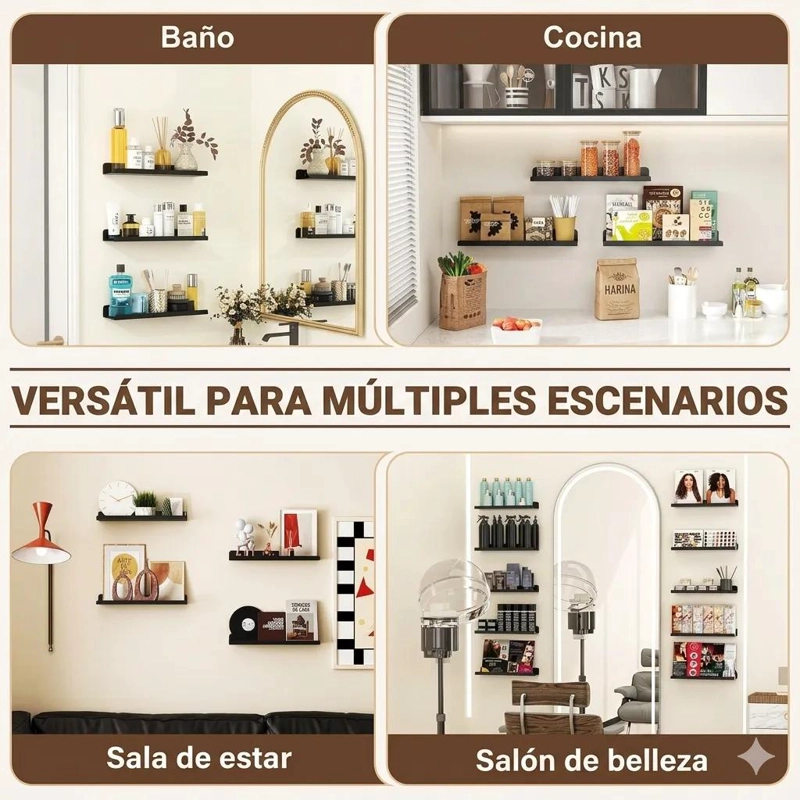 ESTANTES FLOTANTES DE ACRILICO PARA PARED EN JUEGO DE 2 - 6