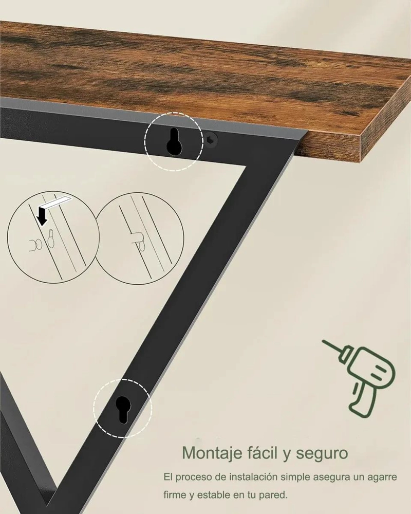 ESTANTES FLOTANTES TRIANGULARES PARA PARED, JUEGO DE 2, DECORATIVOS Y FUNCIONAL - 5