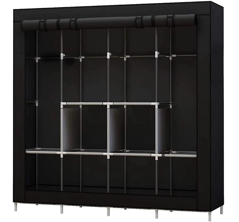CLOSET ARMABLE GRANDE ORGANIZADOR NEGRO PARA ROPA Y ZAPATOS - 1