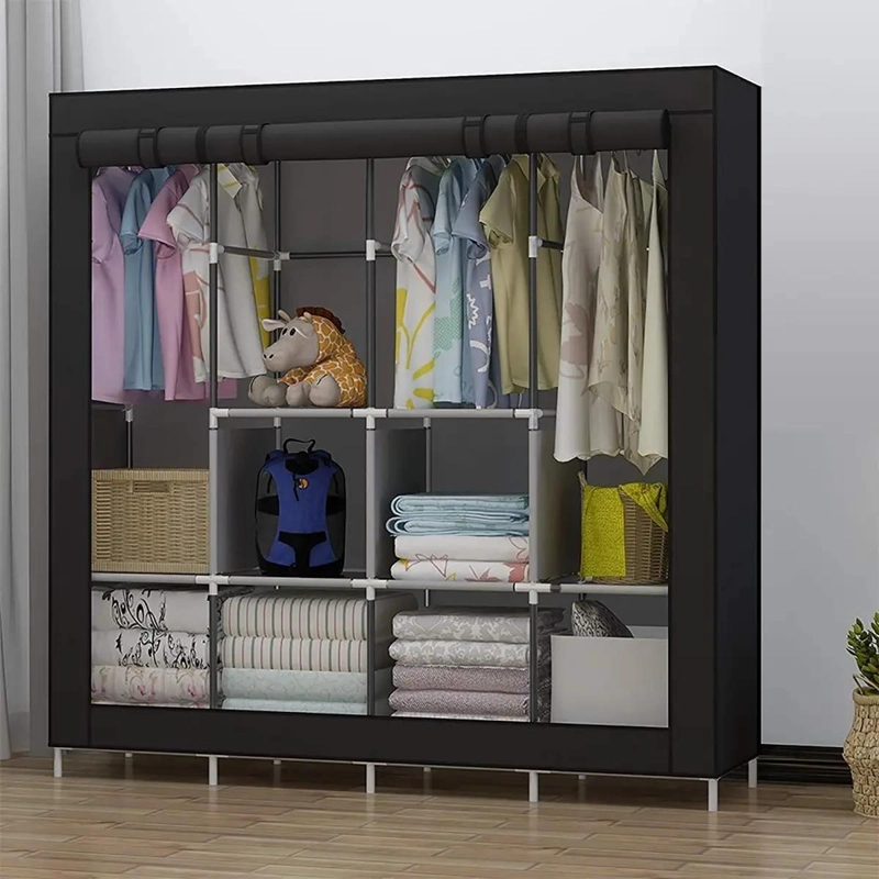 CLOSET ARMABLE GRANDE ORGANIZADOR NEGRO PARA ROPA Y ZAPATOS - 2