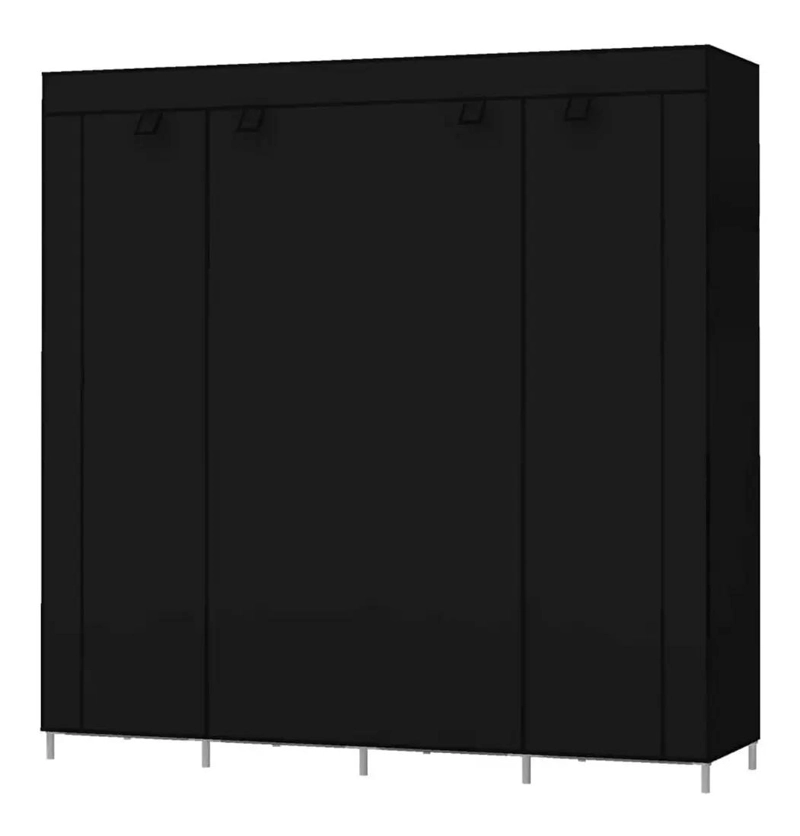 CLOSET ARMABLE GRANDE ORGANIZADOR NEGRO PARA ROPA Y ZAPATOS - 3