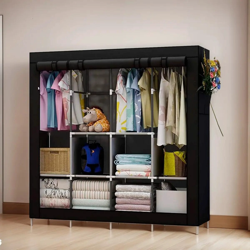 CLOSET ARMABLE GRANDE ORGANIZADOR NEGRO PARA ROPA Y ZAPATOS - 4