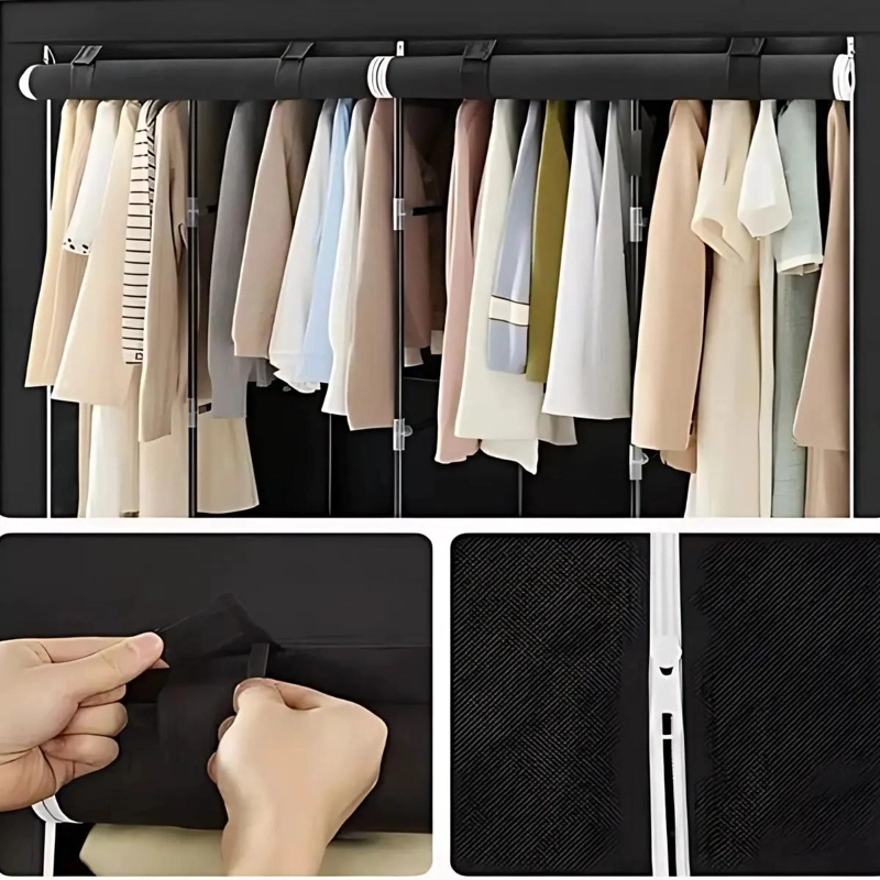 CLOSET ARMABLE GRANDE ORGANIZADOR NEGRO PARA ROPA Y ZAPATOS - 6