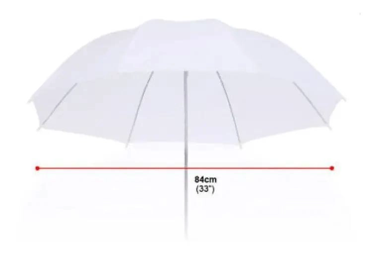 PARAGUAS TRANSLUCIDO BLANCO DE 84 CM PARA FOTOGRAFIA - 2