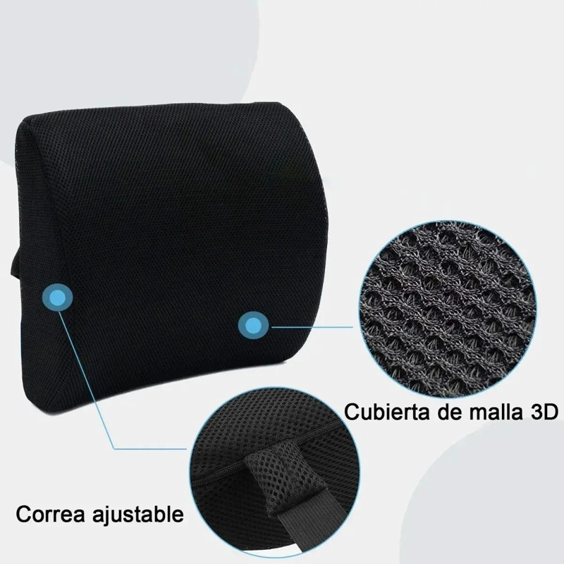 COJIN DE ASIENTO CON GEL Y SOPORTE LUMBAR LAVABLE PARA MAYOR COMODIDAD - 5