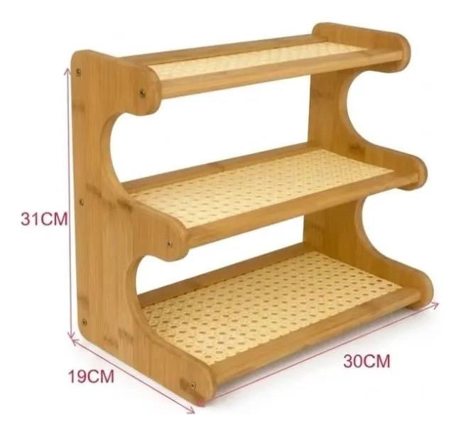ESTANTE ORGANIZADOR DE BAÑO EN BAMBU NATURAL DE 3 NIVELES - 2