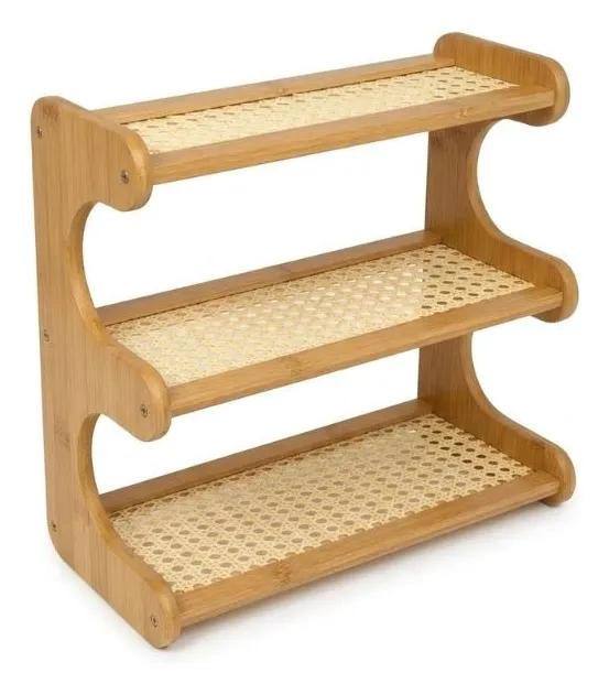 ESTANTE ORGANIZADOR DE BAÑO DE BAMBU Y RATAN SINTE TICO - 1