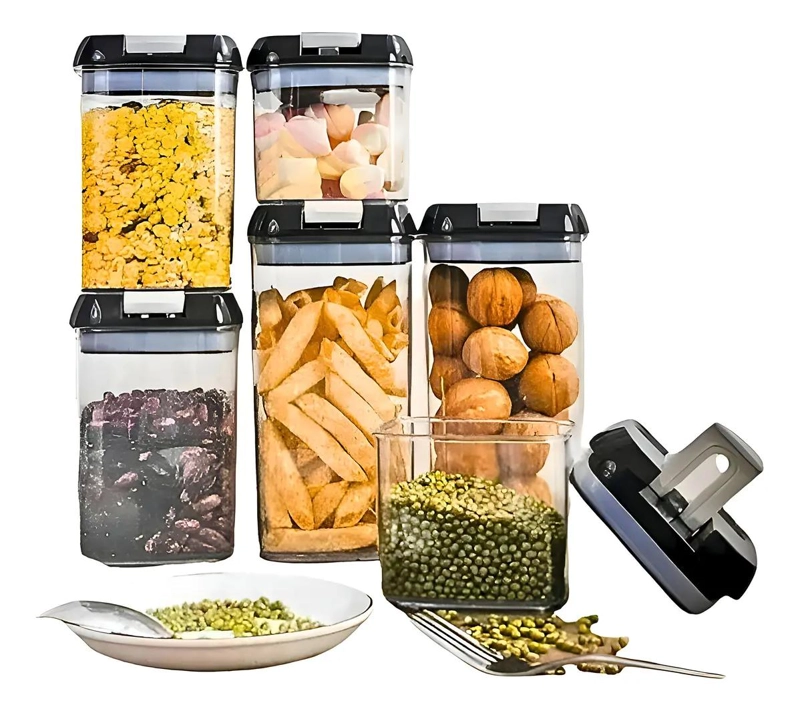 SET DE 7 RECIPIENTES HERME TICOS PARA ALIMENTOS DE COCINA - 3