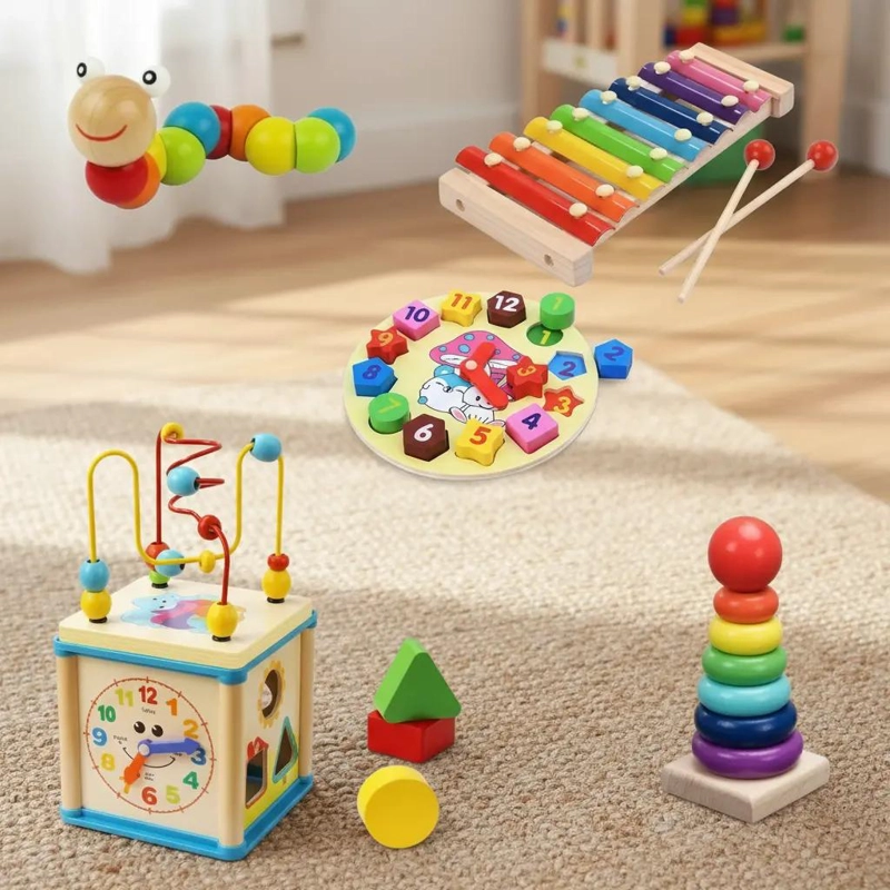 CUBO DE ENCAJE DIDACTICO DE MADERA PARA NIÑOS - 4