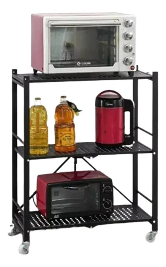 ESTANTE PLEGABLE MULTIUSOS ORGANIZADOR CON RUEDAS Y 3 NIVELES - 1