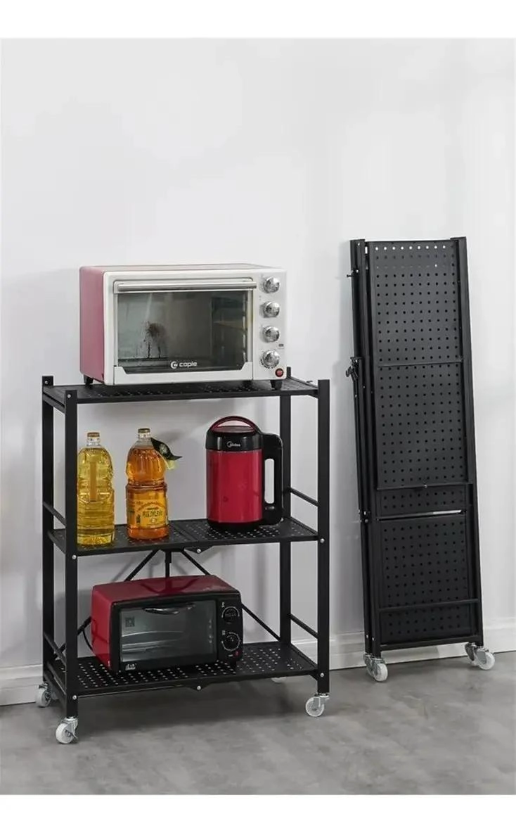 ESTANTE PLEGABLE MULTIUSOS ORGANIZADOR CON RUEDAS Y 3 NIVELES - 2