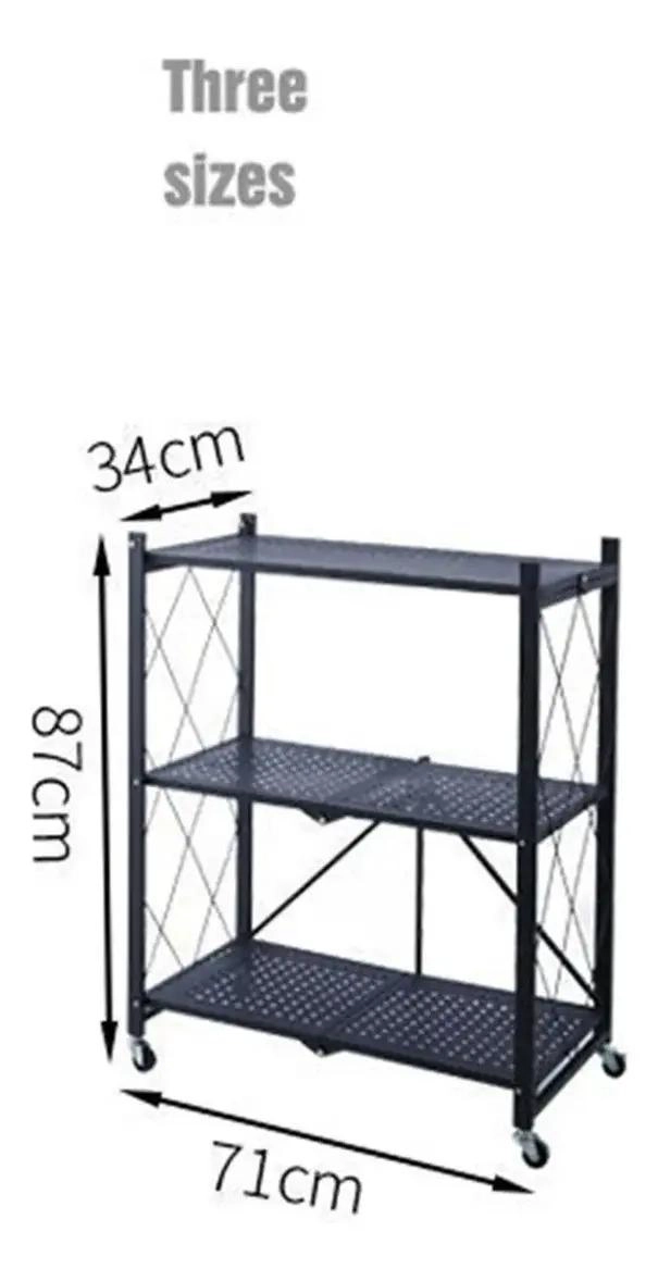 ESTANTE PLEGABLE MULTIUSOS ORGANIZADOR CON RUEDAS Y 3 NIVELES - 3
