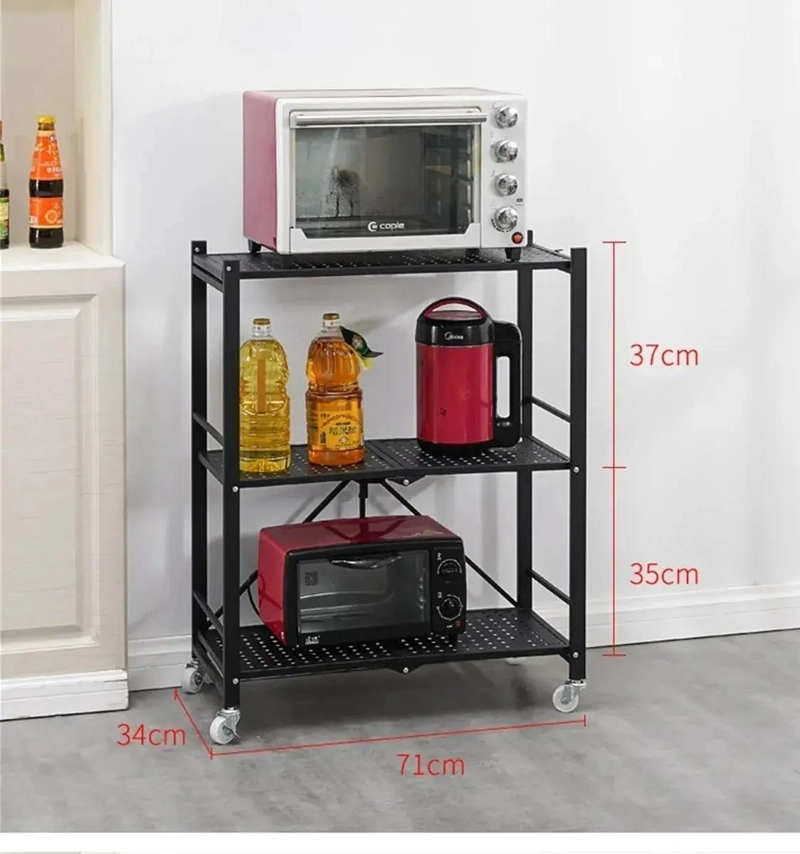 ESTANTE PLEGABLE MULTIUSOS ORGANIZADOR CON RUEDAS Y 3 NIVELES - 4