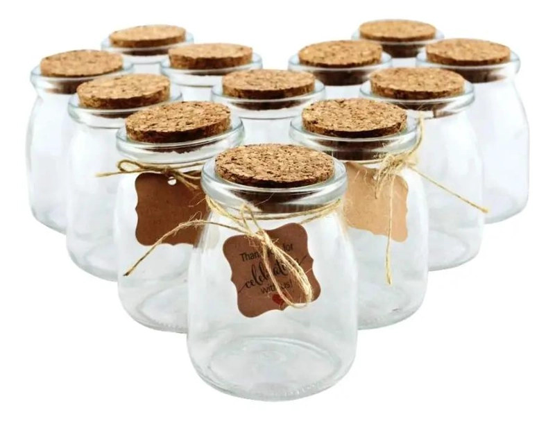PACK DE 24 FRASCOS DE VIDRIO DECORATIVO EN FORMA DE CORAZON - 3