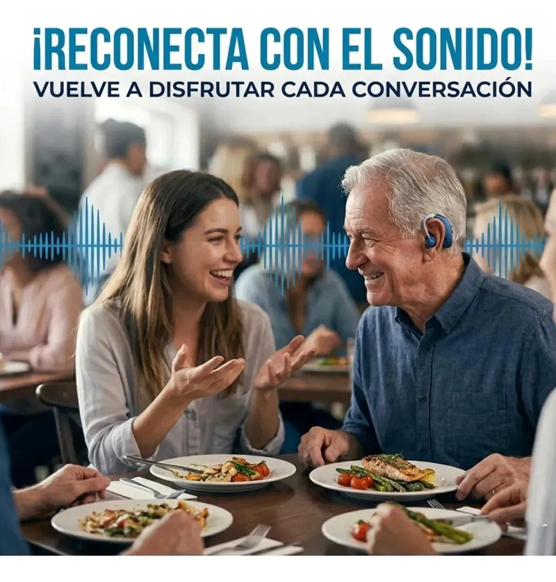AUDIFONO RECARGABLE ERGONOMICO CON VOLUMEN AJUSTABLE COLOR AZUL - 9