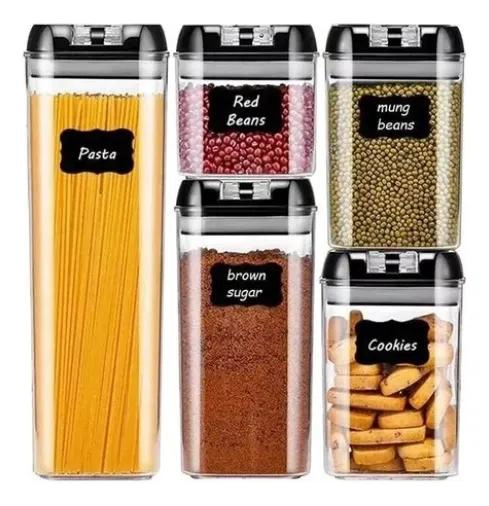 SET DE 5 CONTENEDORES HERME TICOS PARA ALIMENTOS - 1