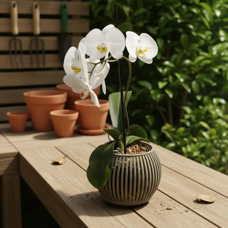 MACETA GRANDE PARA ORQUIDEAS CON DISEÑO VENTILADO - 5